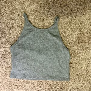 NWOT Aerie Gray Ribbed Crop Top